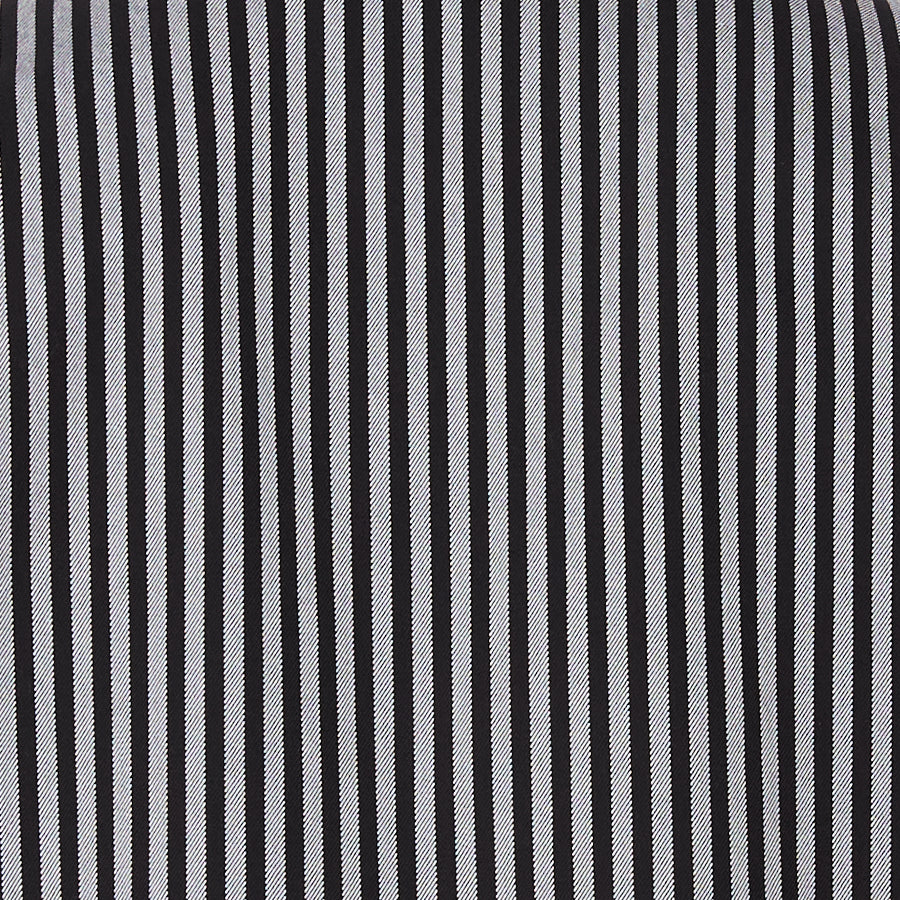 BLACK AND WHITE STRIPED COTTON GABARDINE