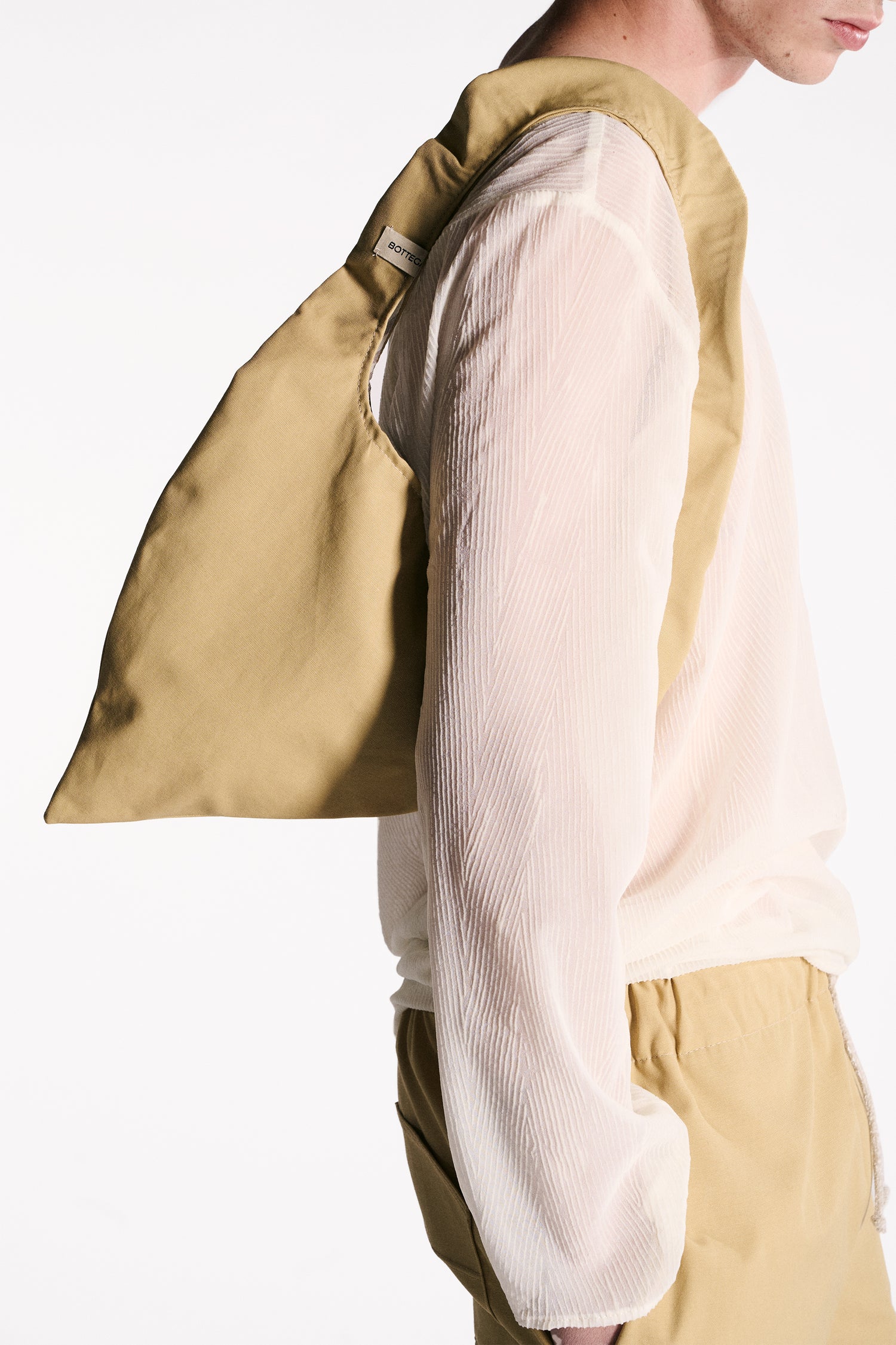 YELLOW SILK DEVORÉ VELVET LONG-SLEEVED T-SHIRT